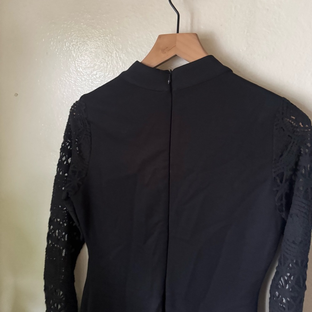 Lulus | Lace Up Your Sleeve Black Lace Long Sleeve Bodycon Dress - Picture 8 of 8